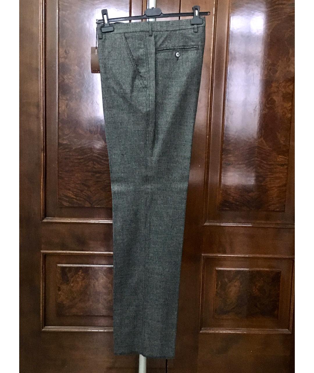 BILANCIONI Серые шерстяные классические брюки, фото 5
