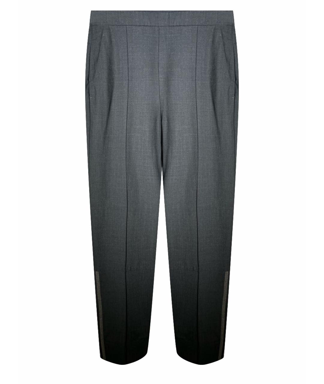 BRUNELLO CUCINELLI Черные шерстяные брюки широкие, фото 1