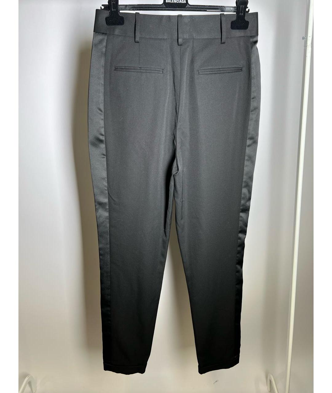 SAINT LAURENT Черные шерстяные брюки широкие, фото 2