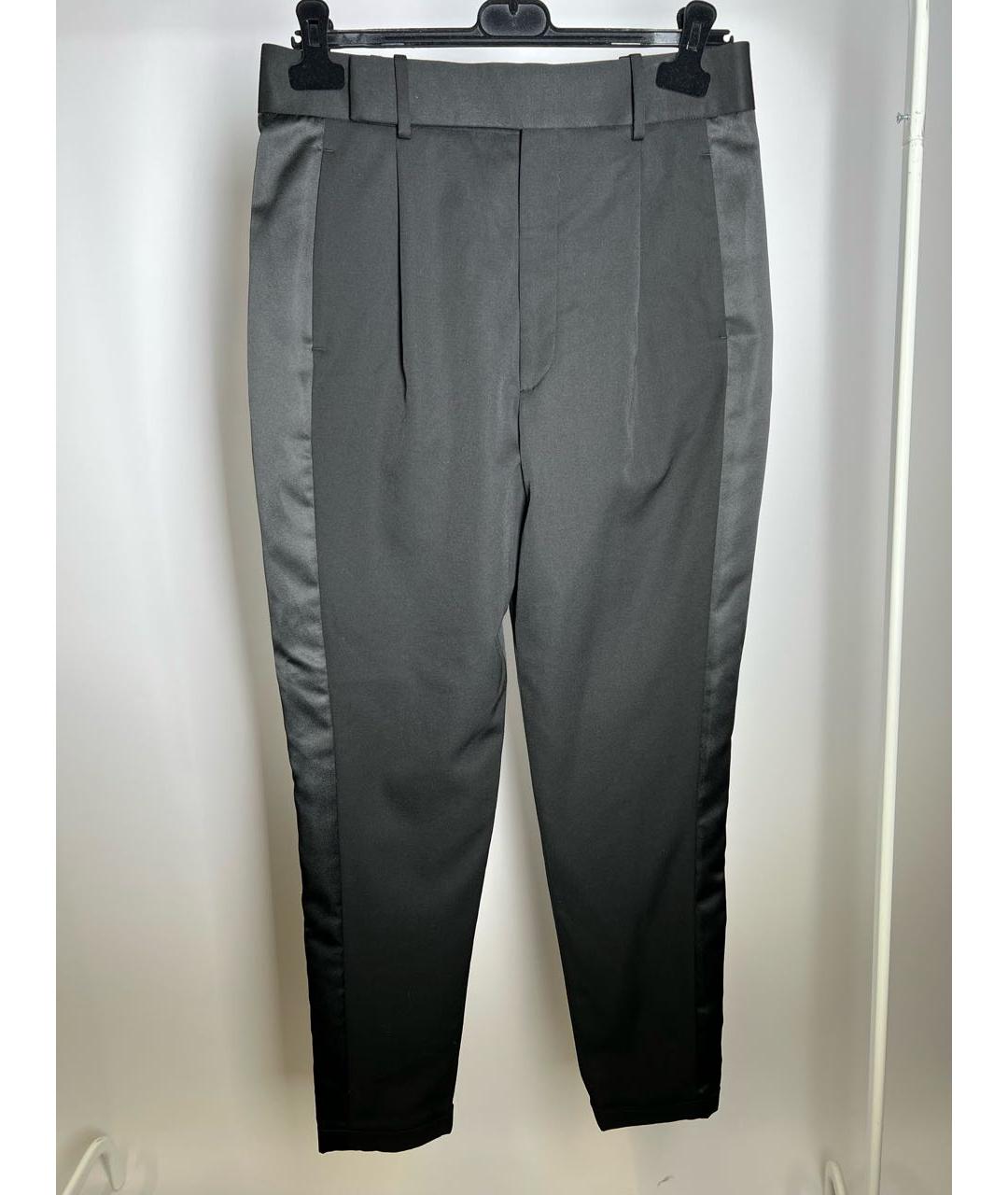 SAINT LAURENT Черные шерстяные брюки широкие, фото 7