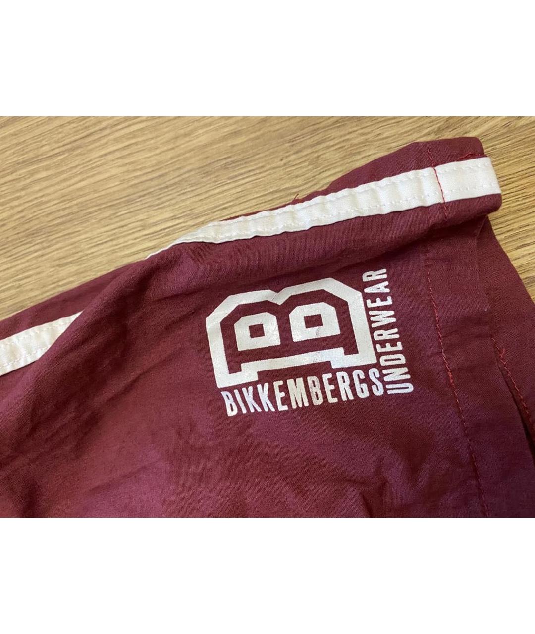 BIKKEMBERGS Бордовые полиэстеровые шорты, фото 3