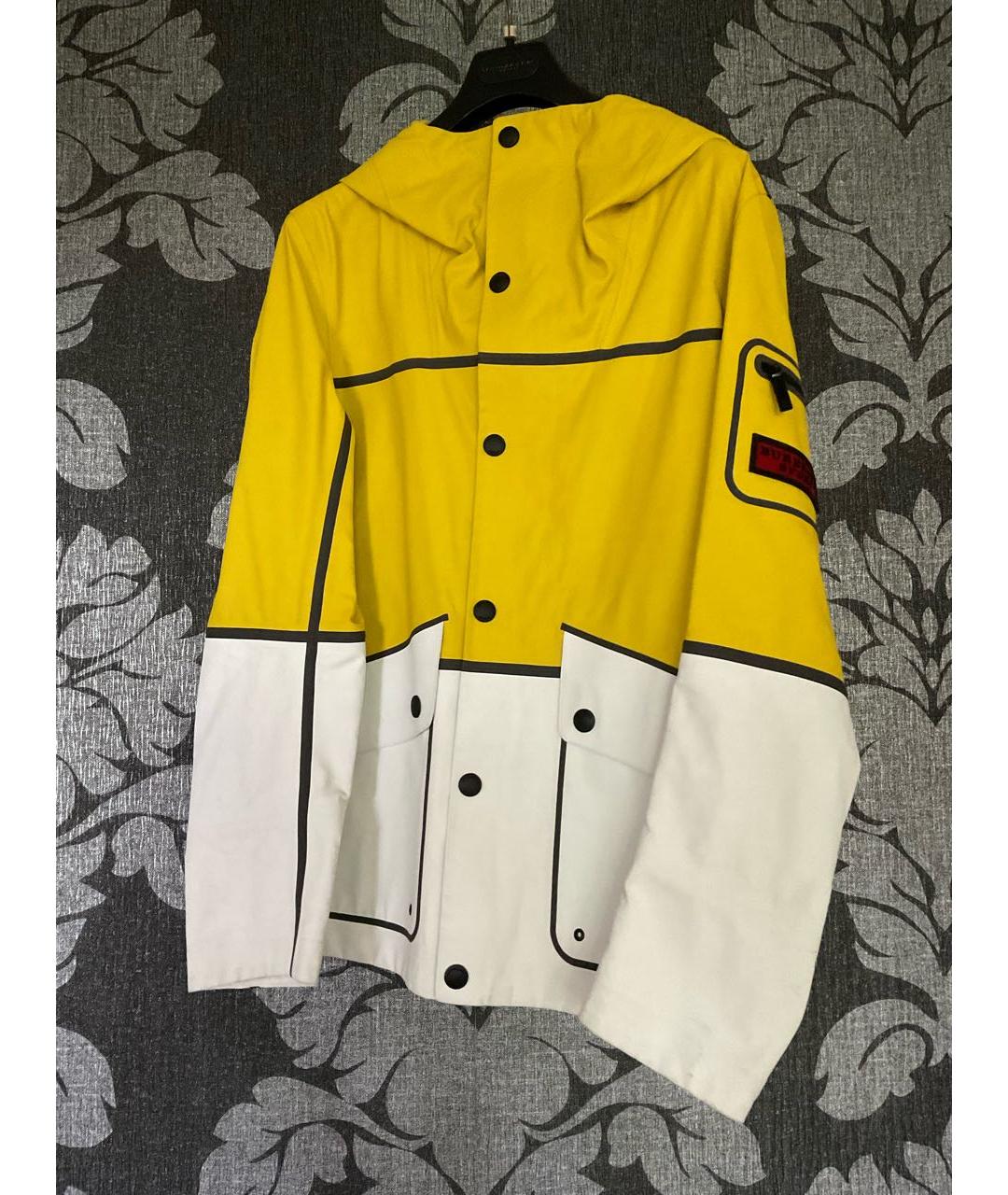 BURBERRY Желтая полиуретановая куртка, фото 8