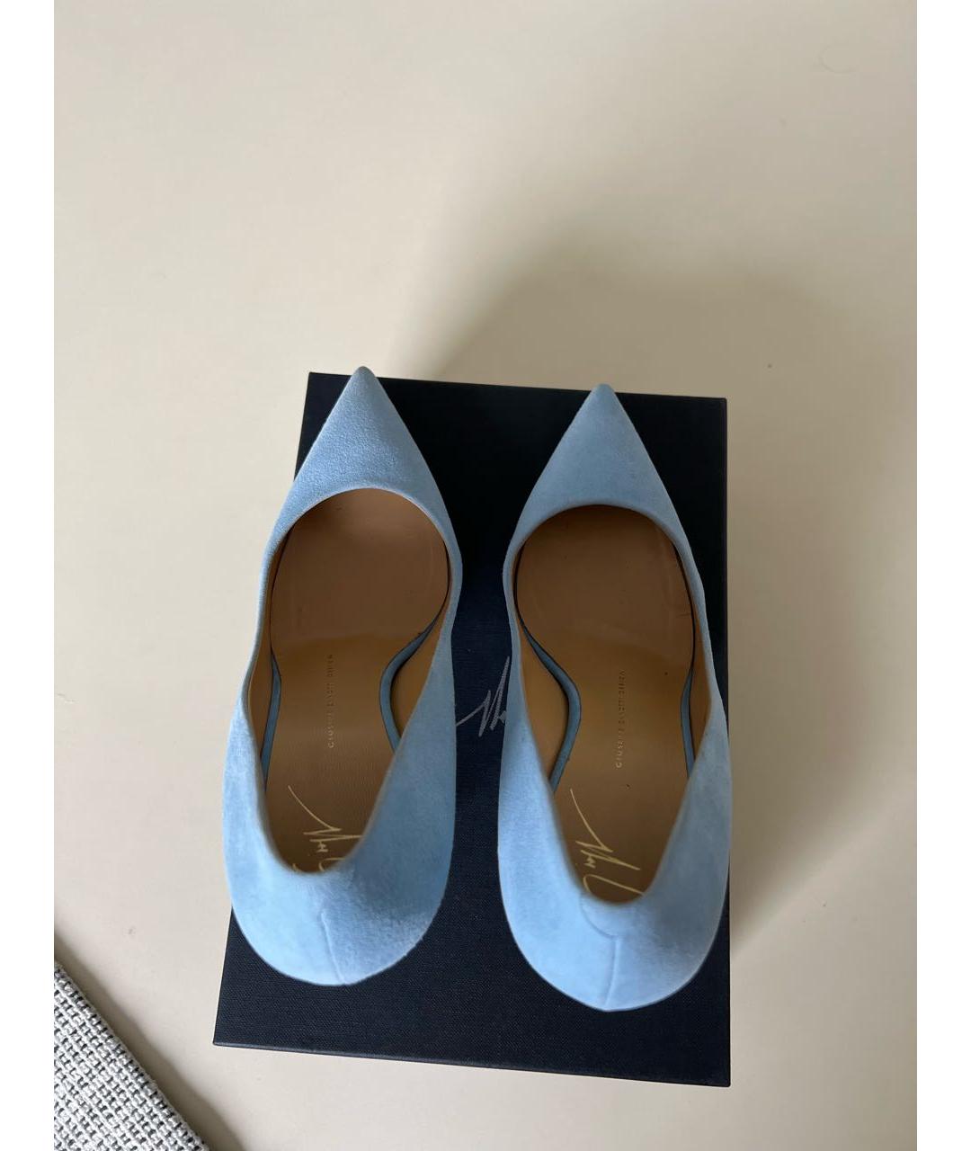 GIUSEPPE ZANOTTI DESIGN Голубые замшевые туфли, фото 3