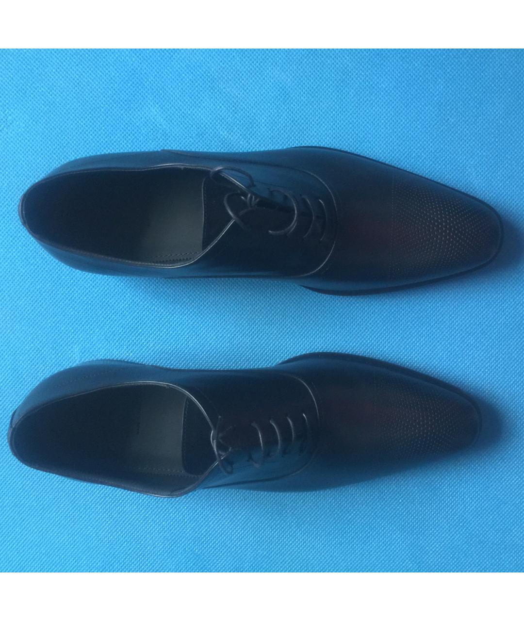 HUGO BOSS Темно-синие кожаные туфли, фото 3