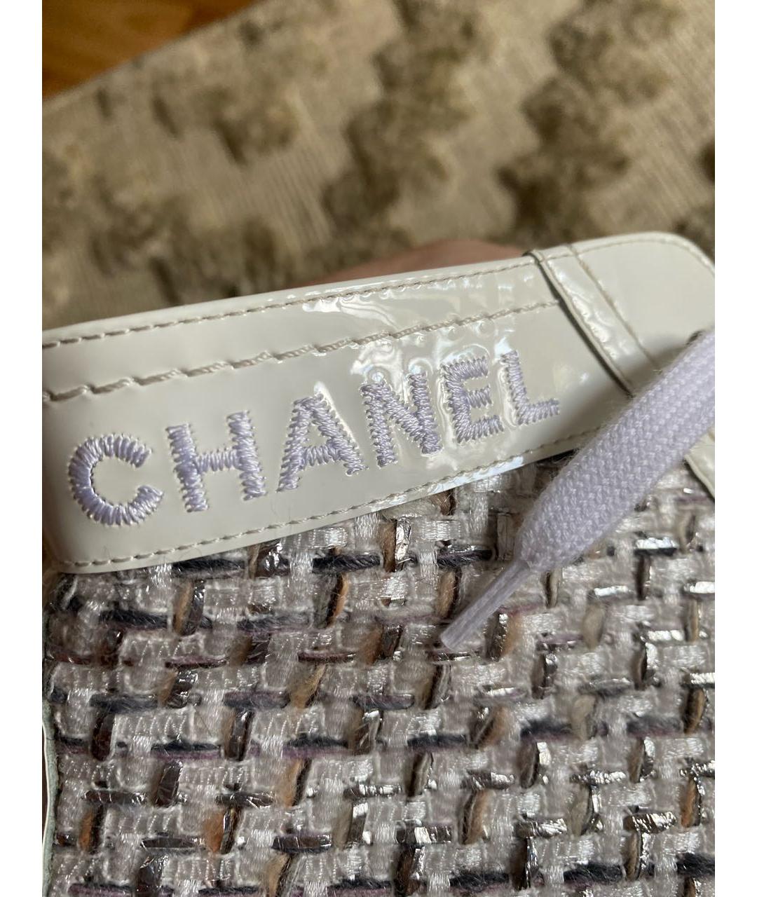 CHANEL PRE-OWNED Белые текстильные ботинки, фото 7