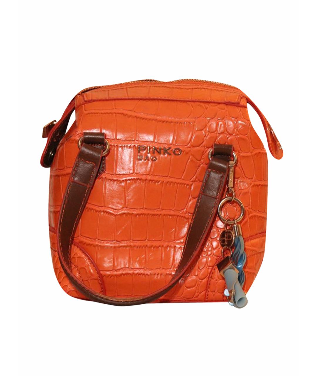 PINKO Оранжевая сумка с короткими ручками из искусственной кожи, фото 1