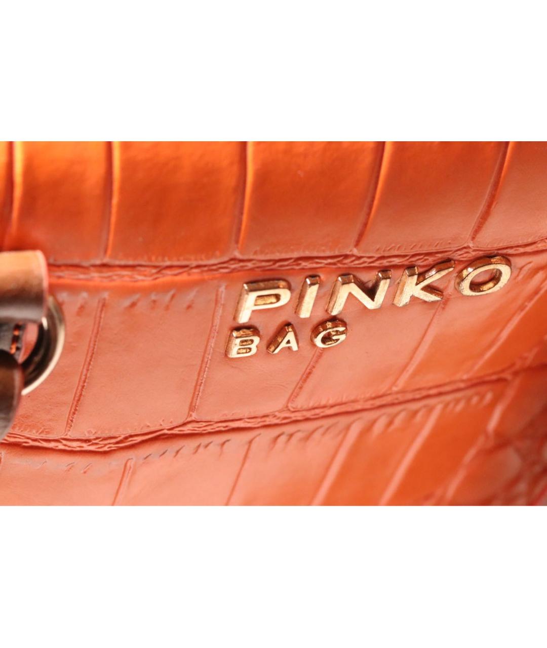 PINKO Оранжевая сумка с короткими ручками из искусственной кожи, фото 7