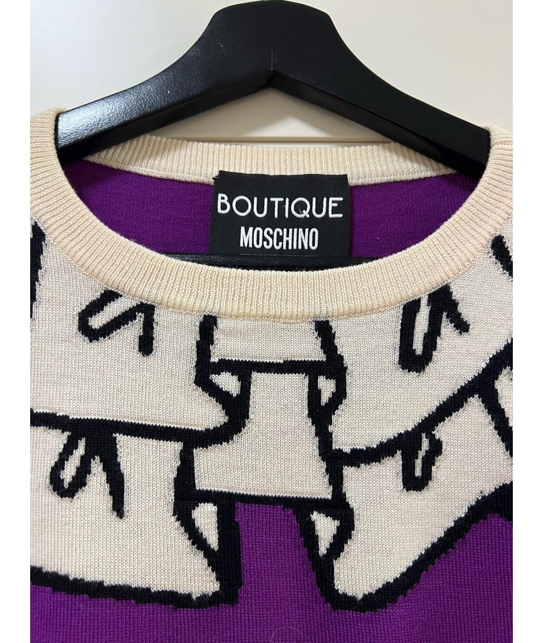 MOSCHINO Фиолетовый шерстяной джемпер / свитер, фото 2