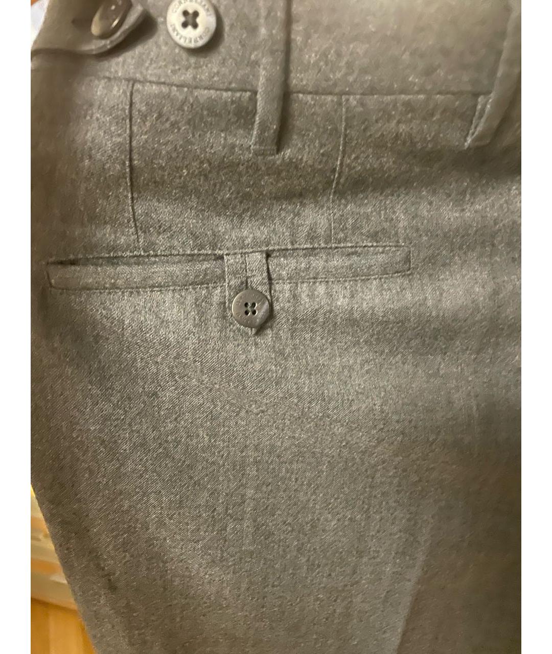 CORNELIANI Темно-синие шерстяные классические брюки, фото 4