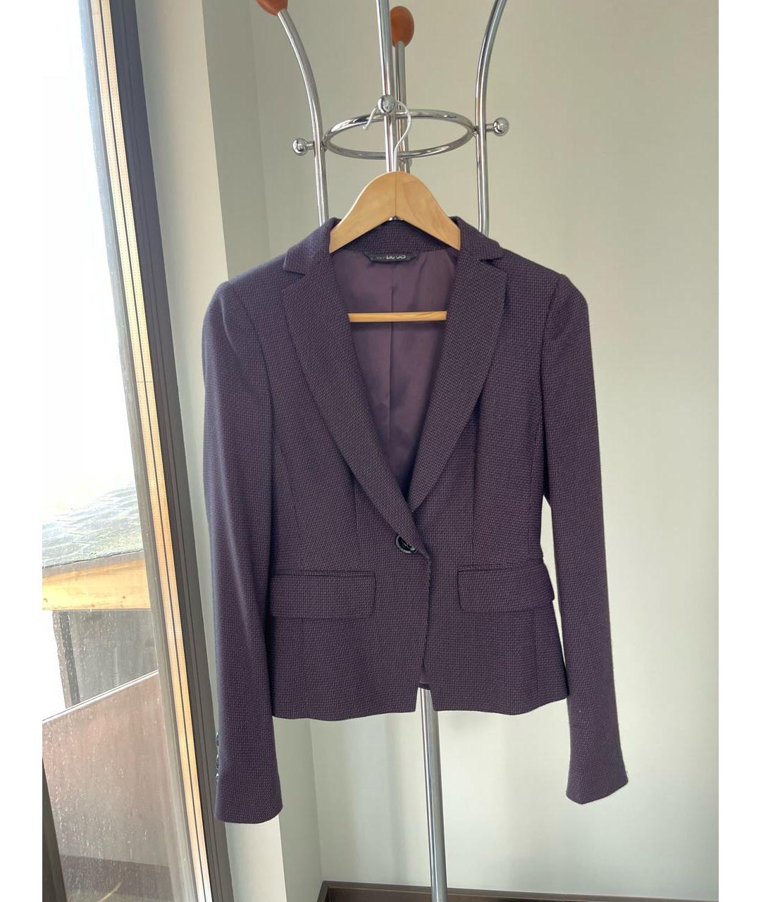 LIU JO Фиолетовый полиэстеровый жакет/пиджак, фото 5