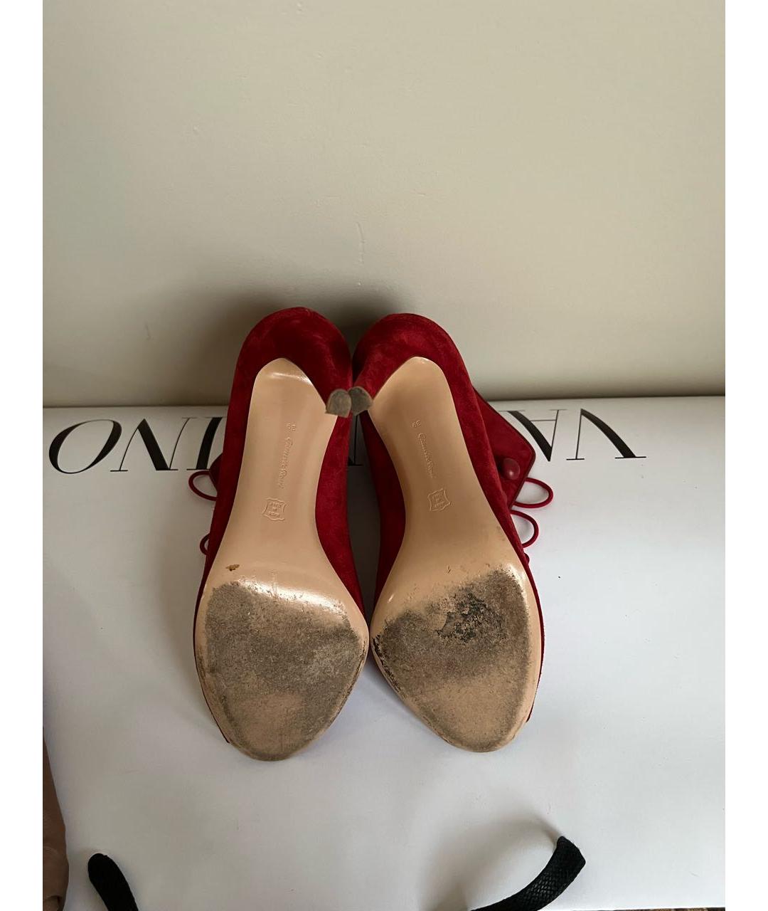 GIANVITO ROSSI Красные замшевые туфли, фото 7