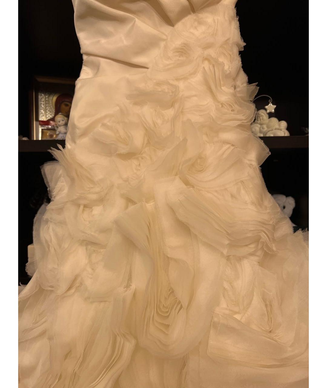 VERA WANG Белое шелковое свадебное платье, фото 3