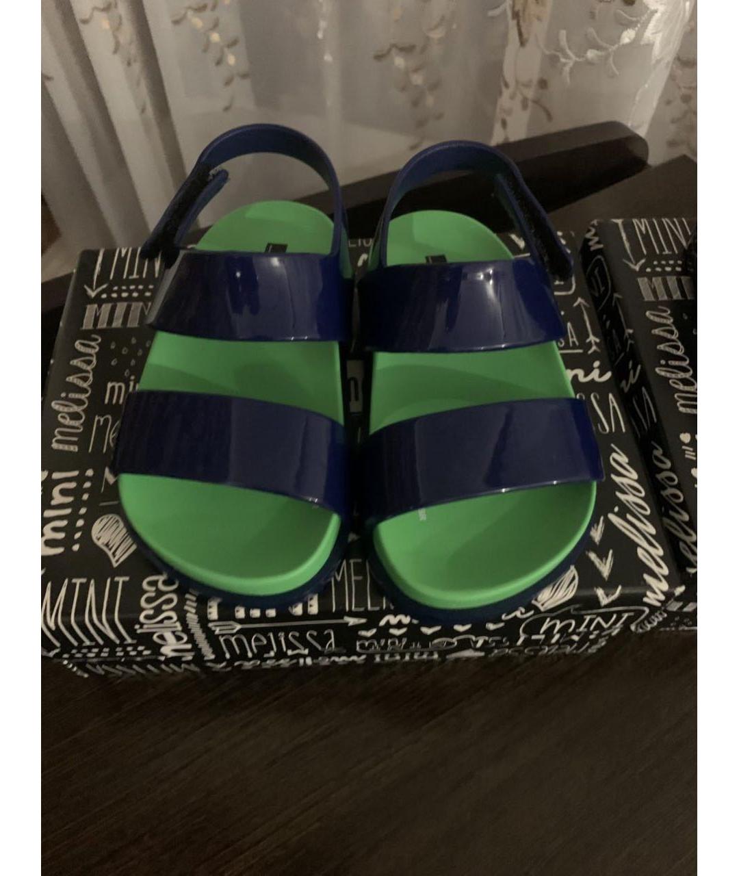 MINI MELISSA Синие резиновые сандалии и шлепанцы, фото 3