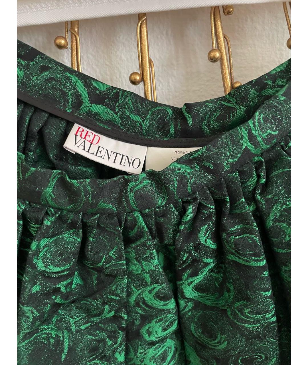 RED VALENTINO Зеленая юбка мини, фото 3