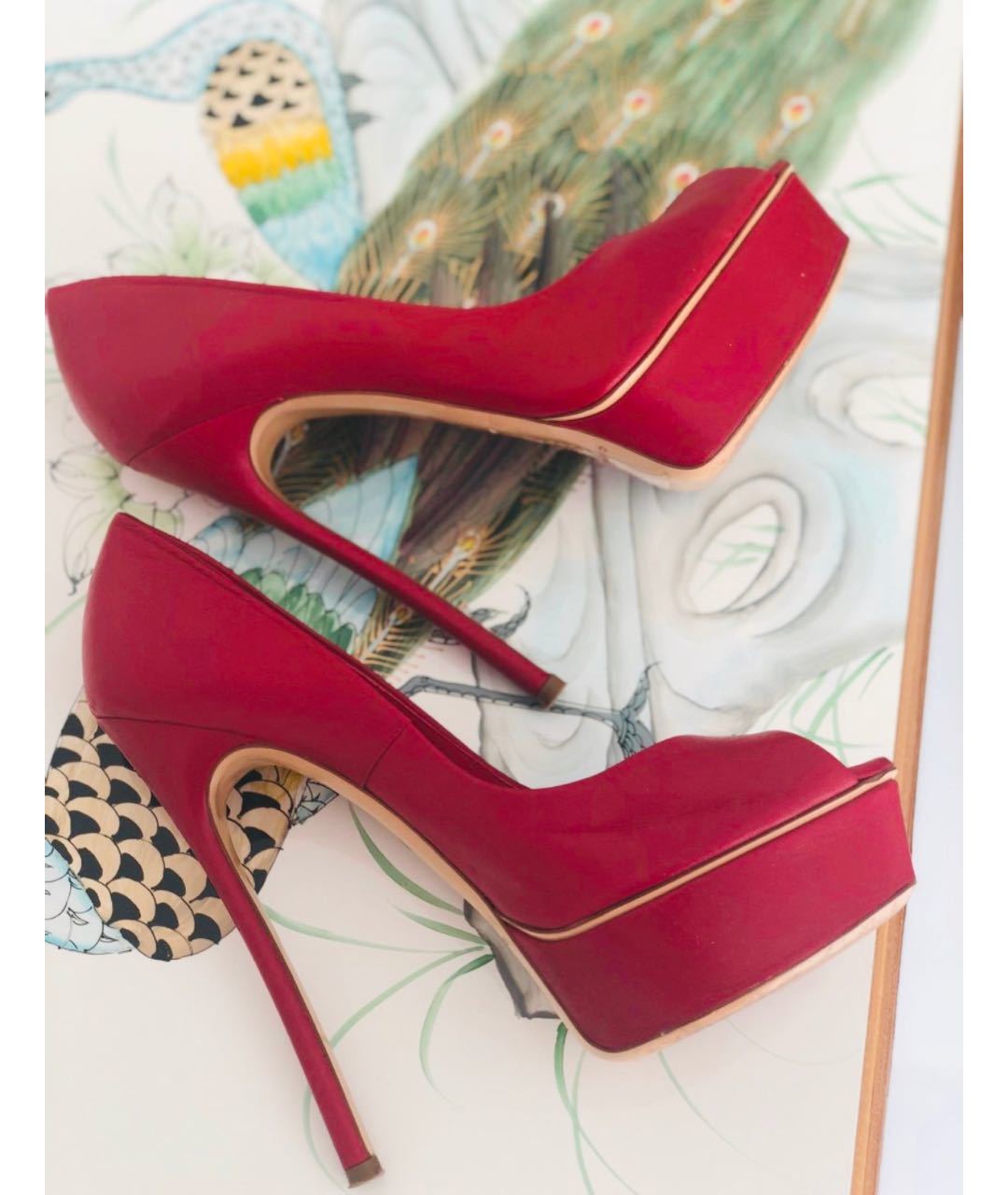 CASADEI Красные кожаные туфли, фото 5
