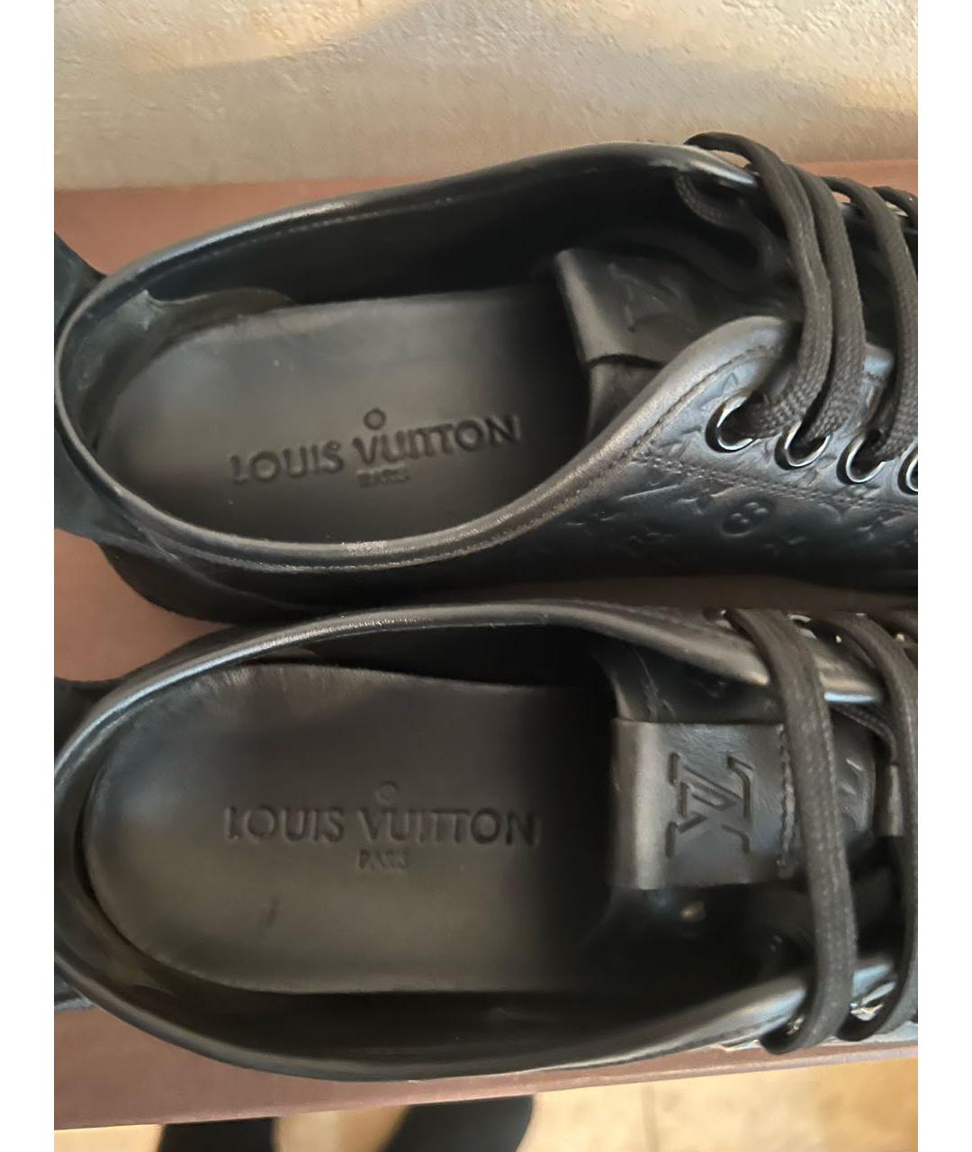 LOUIS VUITTON PRE-OWNED Черные кожаные кеды, фото 3