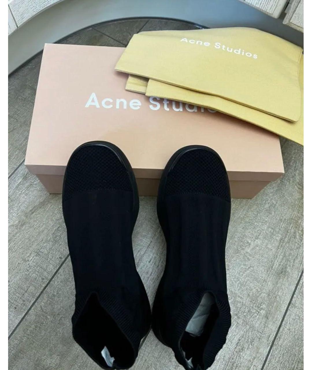ACNE STUDIOS Черные текстильные кроссовки, фото 3
