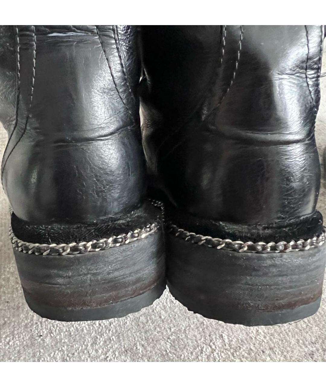 CHANEL Черные кожаные ботинки, фото 8