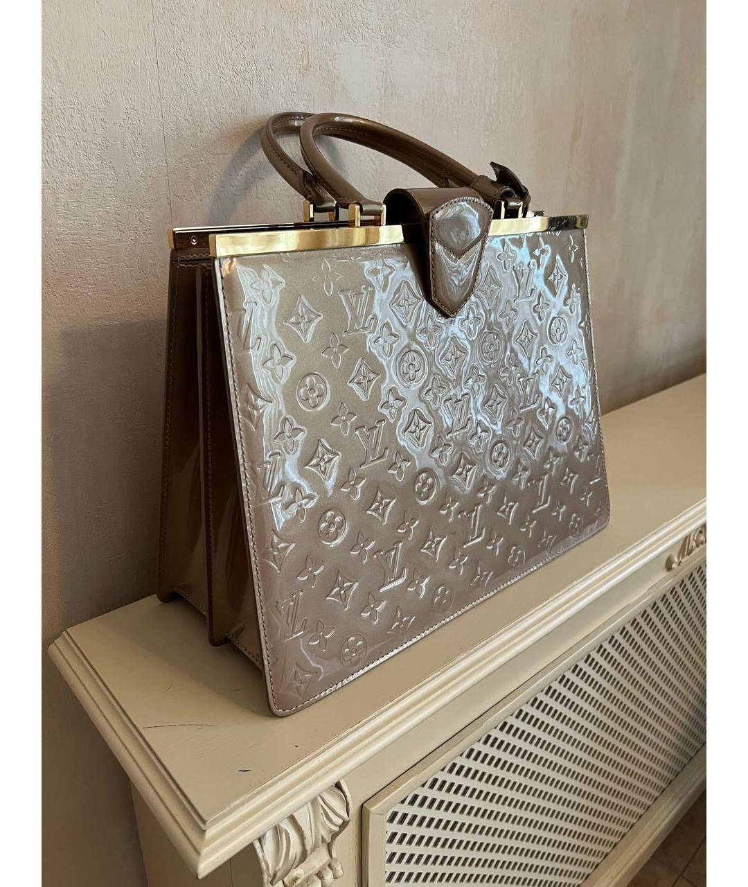 LOUIS VUITTON PRE-OWNED Бежевая кожаная сумка с короткими ручками, фото 2