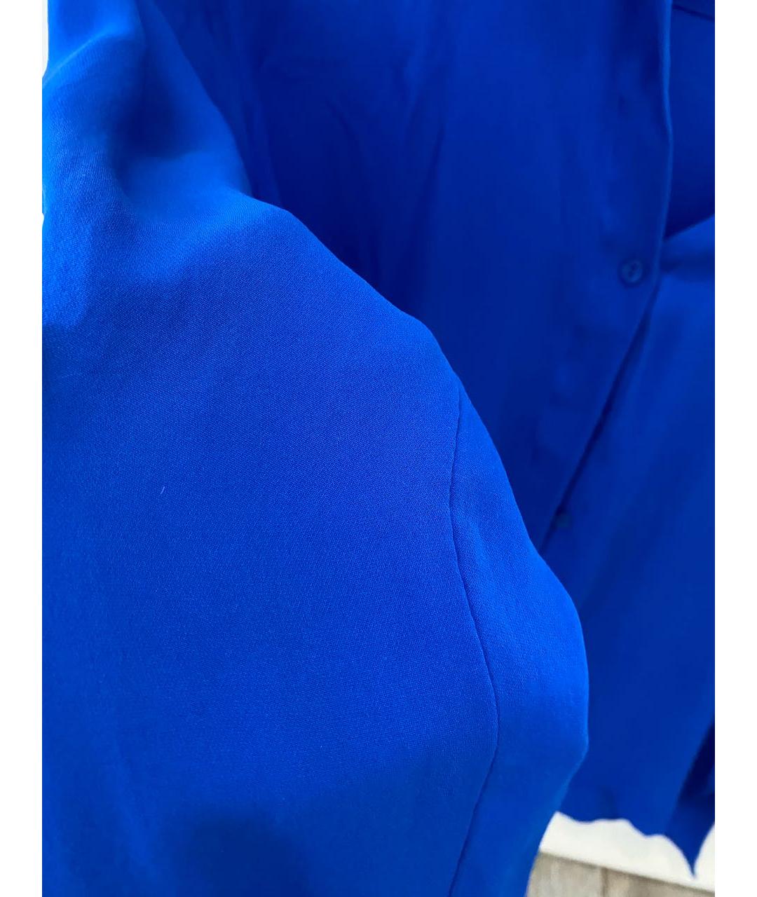 THEORY Синяя шелковая блузы, фото 3