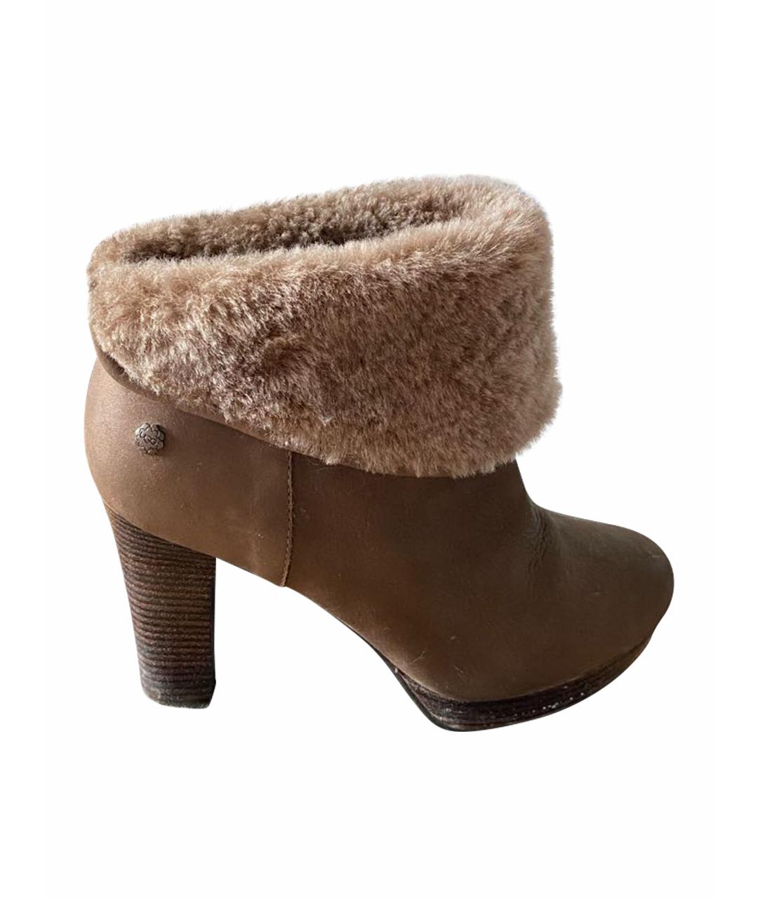 UGG AUSTRALIA Коричневые замшевые ботильоны, фото 1