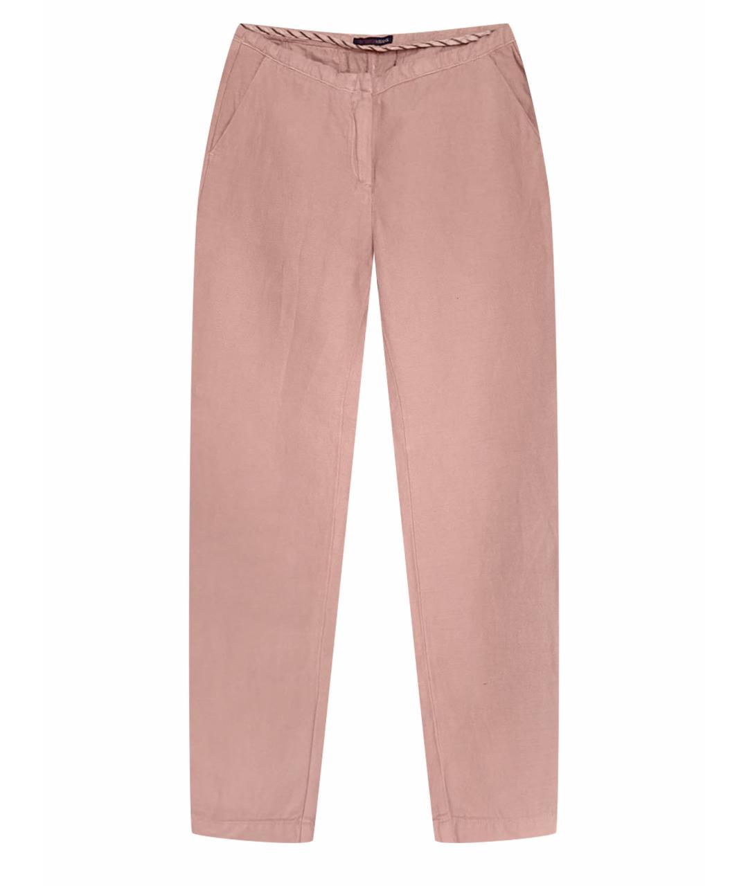TRUSSARDI JEANS Розовые льняные прямые брюки, фото 1