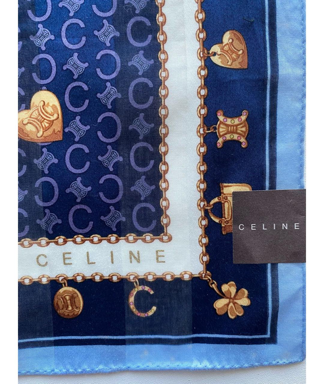 CELINE PRE-OWNED Темно-синий тканевый платок, фото 5