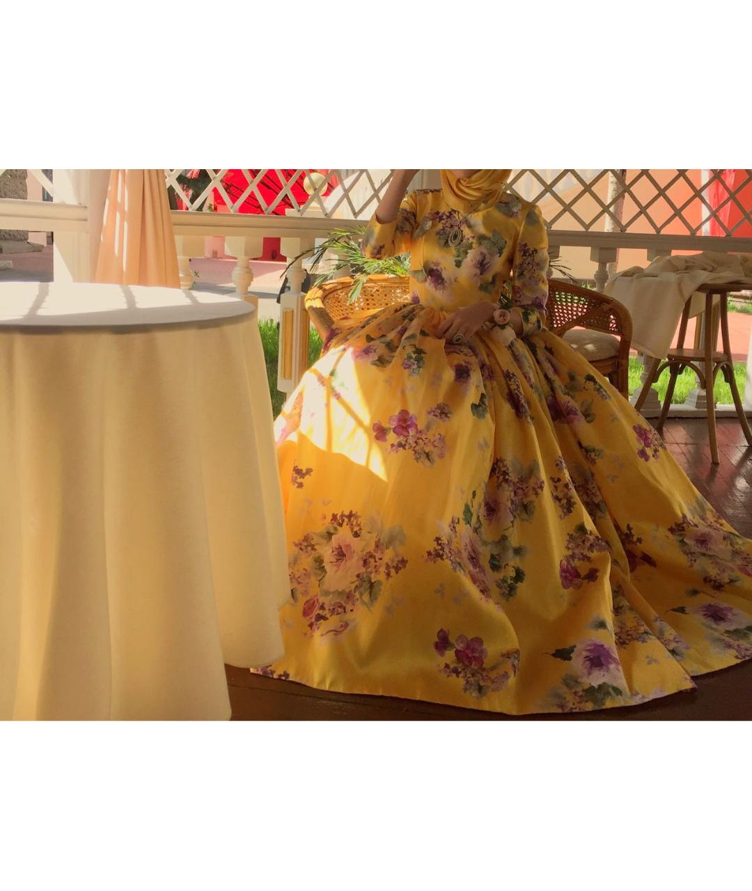 ISABEL SANCHIS Желтое полиэстеровое вечернее платье, фото 3