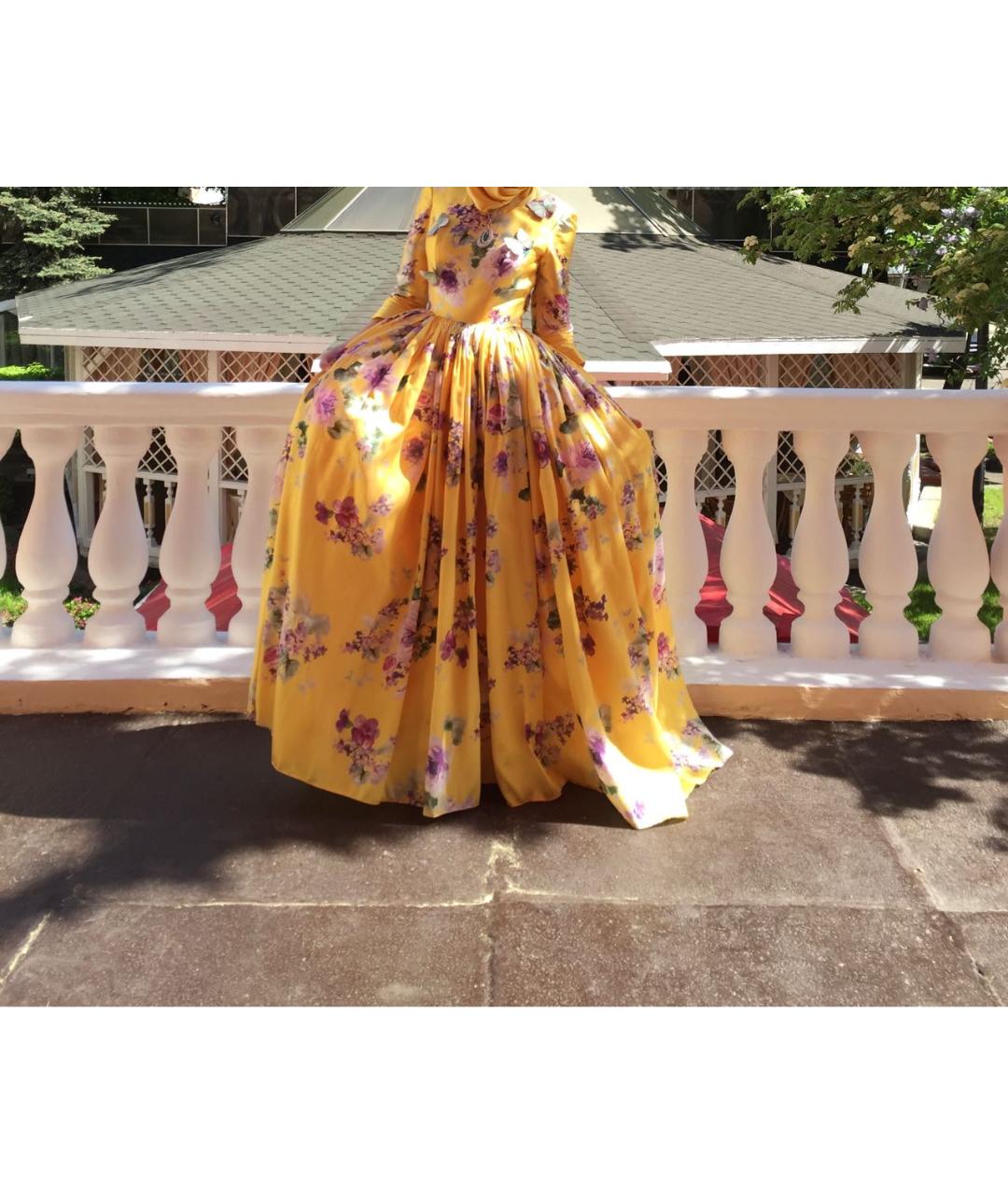 ISABEL SANCHIS Желтое полиэстеровое вечернее платье, фото 5