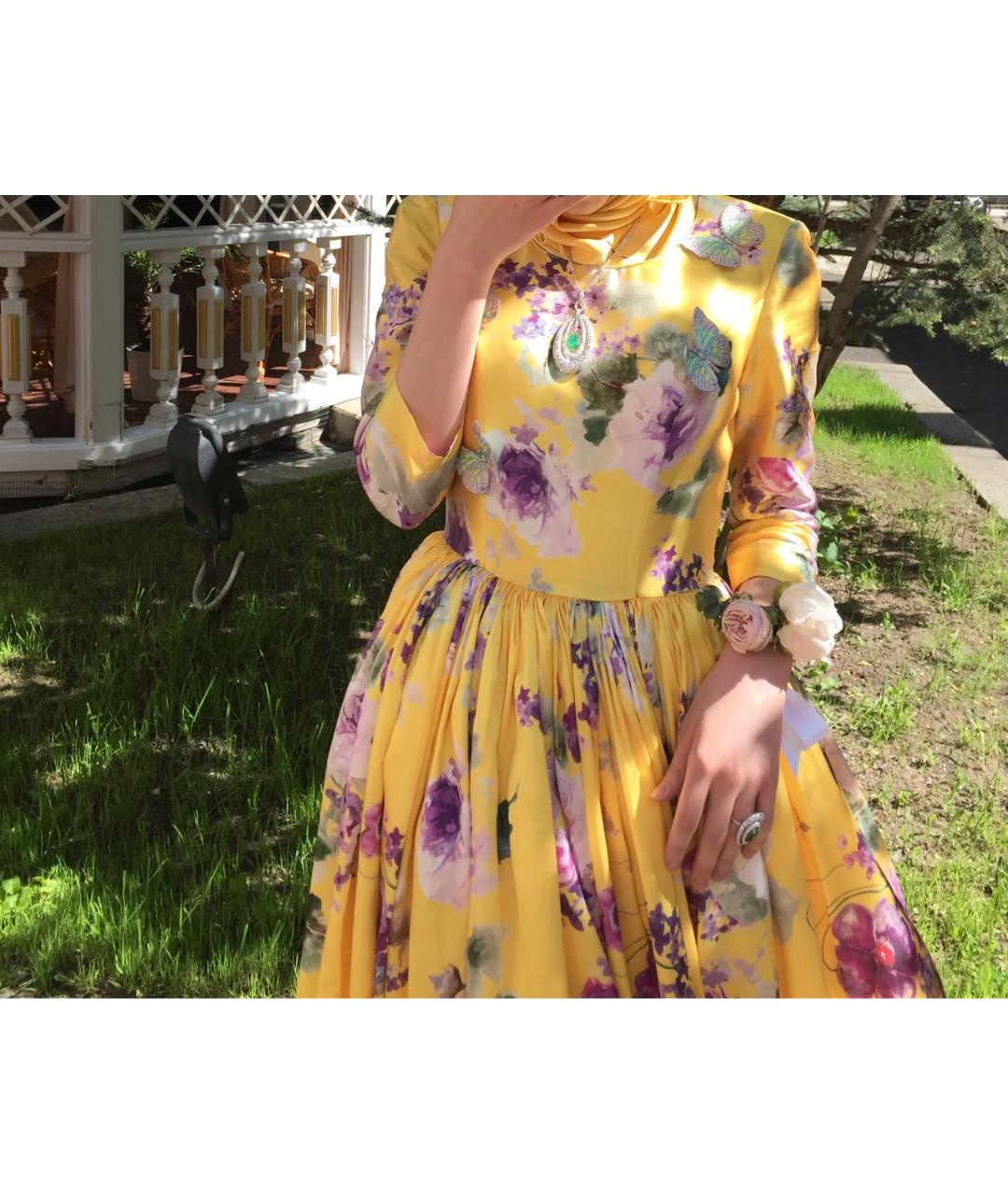 ISABEL SANCHIS Желтое полиэстеровое вечернее платье, фото 6