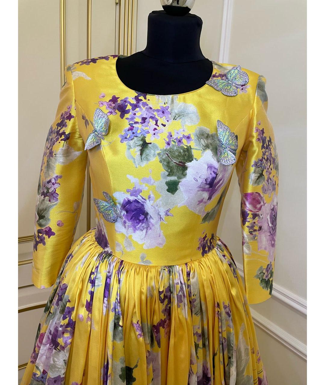 ISABEL SANCHIS Желтое полиэстеровое вечернее платье, фото 4