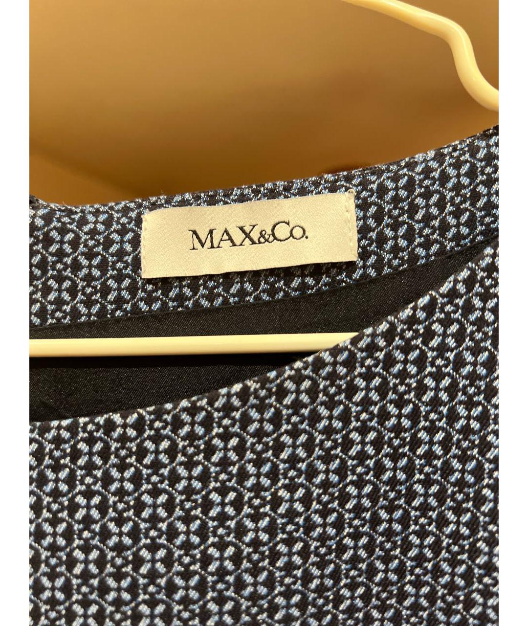 MAX&CO Синее хлопко-эластановое повседневное платье, фото 3