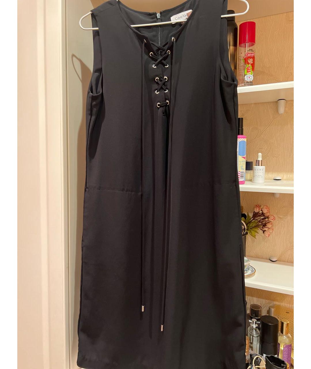 CALVIN KLEIN Черное полиэстеровое повседневное платье, фото 5