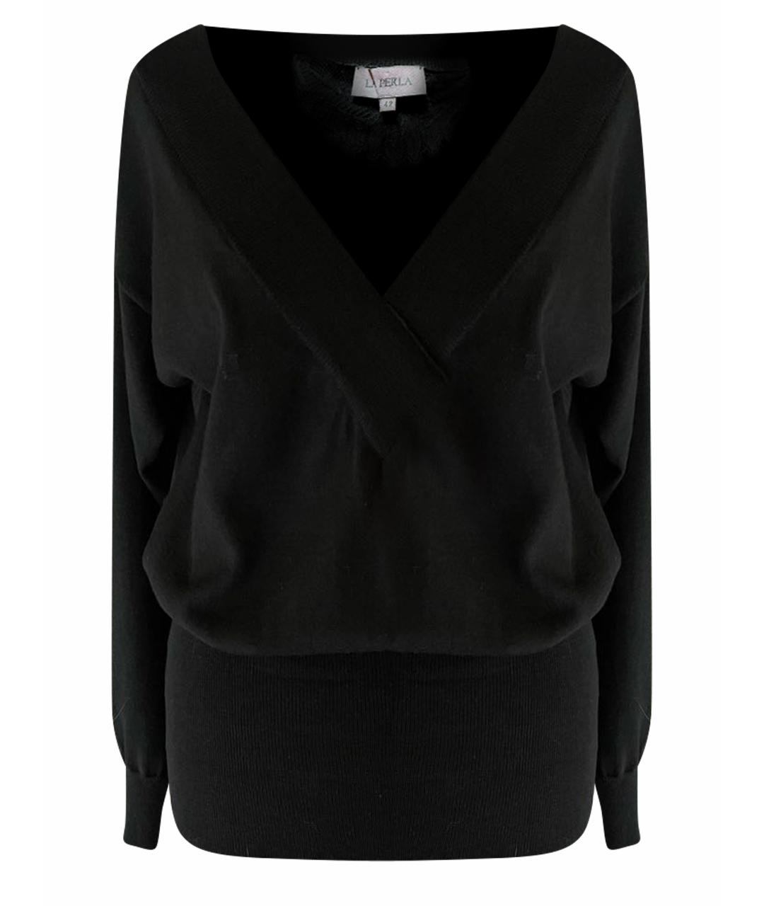 LA PERLA Черный шерстяной джемпер / свитер, фото 1