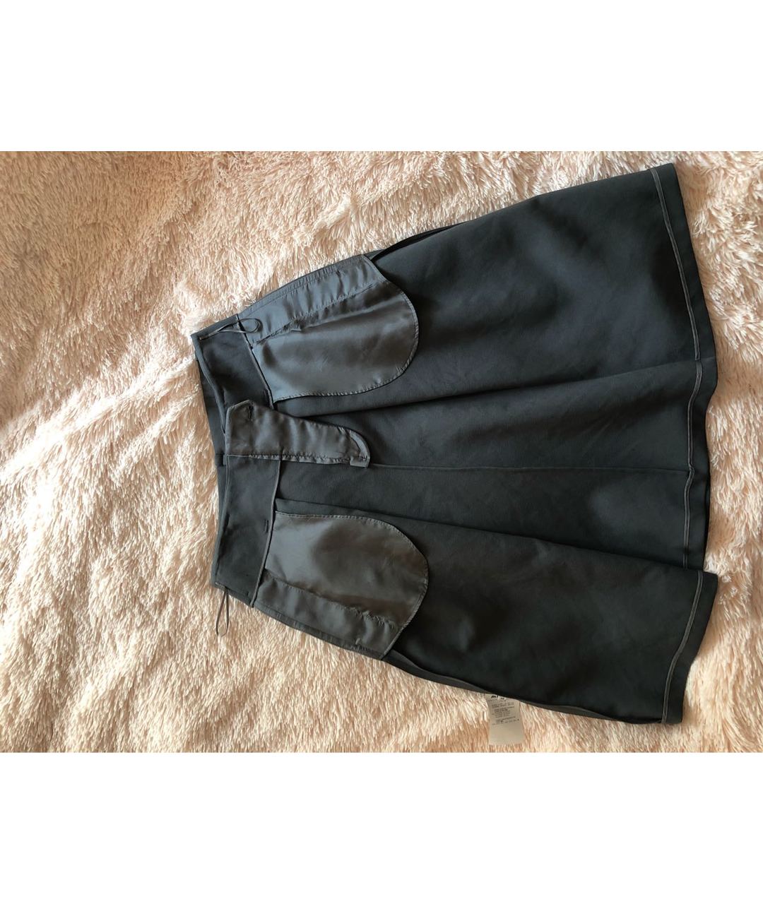 JIL SANDER Антрацитовая полиэстеровая юбка миди, фото 5