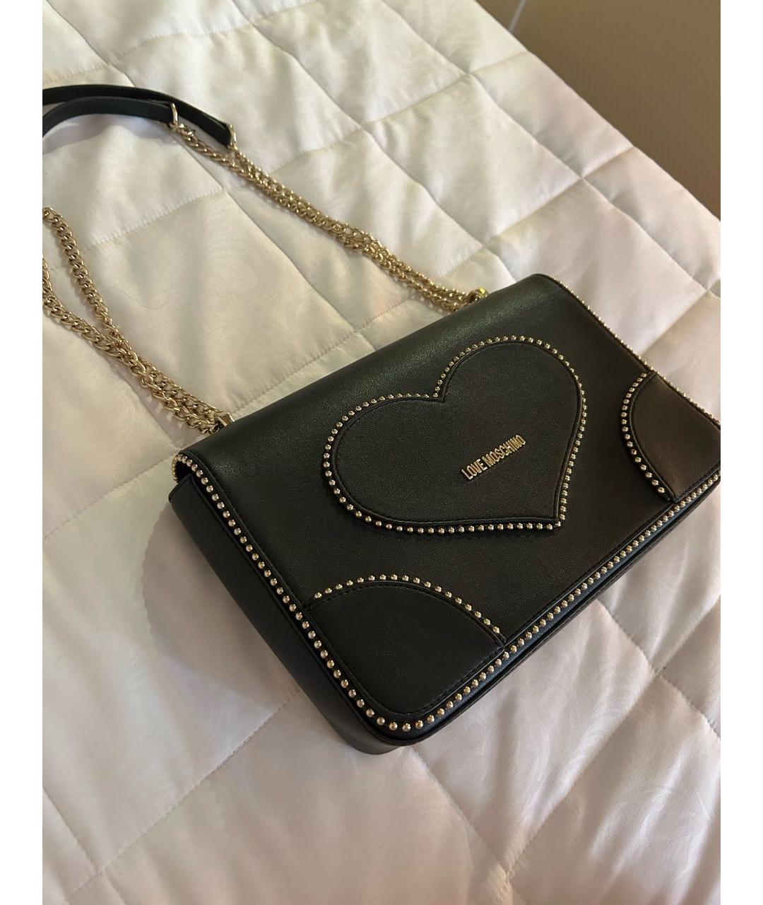 LOVE MOSCHINO Черная сумка через плечо из искусственной кожи, фото 2