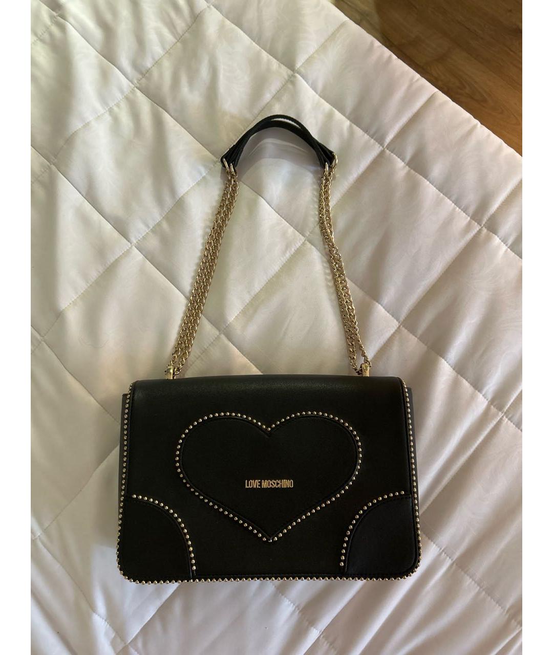 LOVE MOSCHINO Черная сумка через плечо из искусственной кожи, фото 5