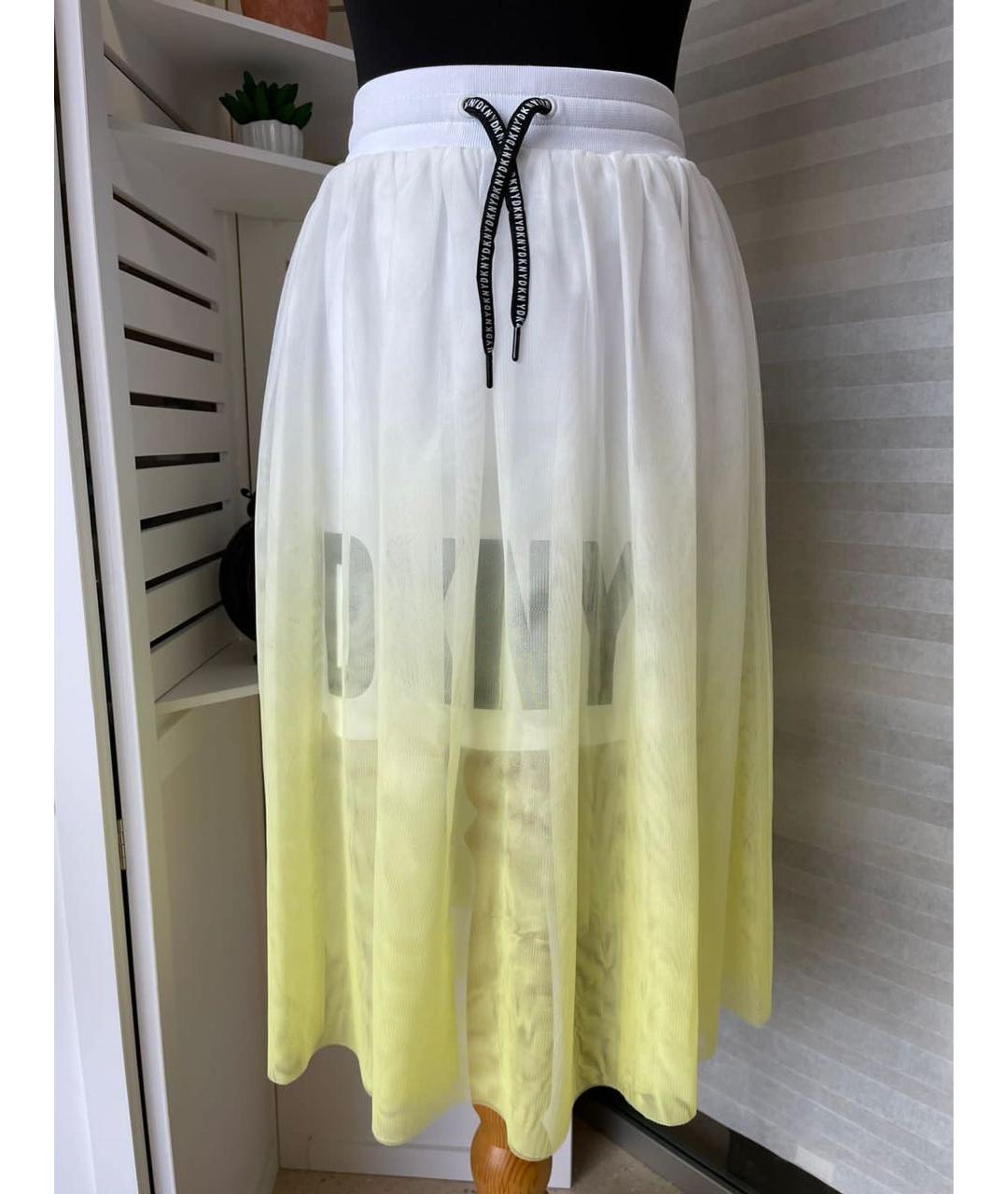 DKNY Желтая полиэстеровая юбка, фото 9