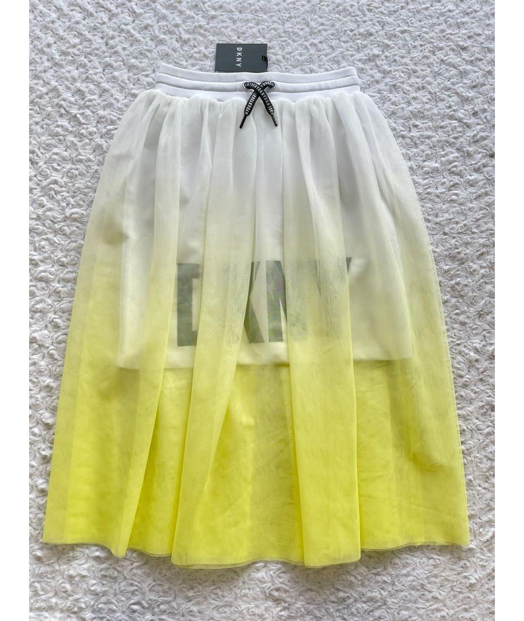 DKNY Желтая полиэстеровая юбка, фото 2