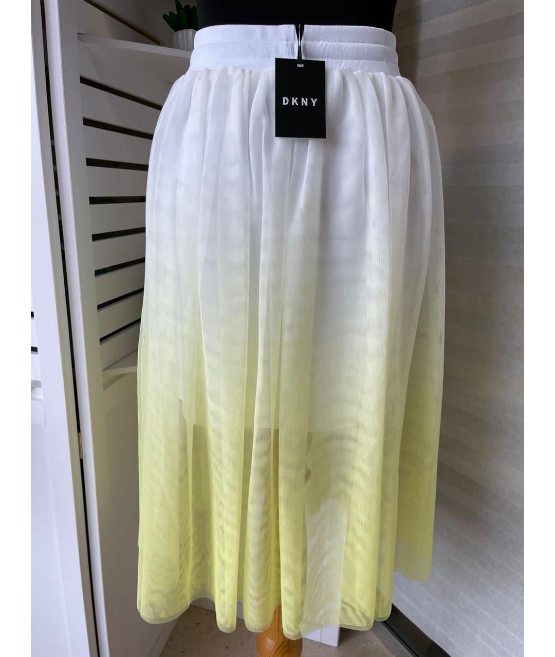 DKNY Желтая полиэстеровая юбка, фото 3