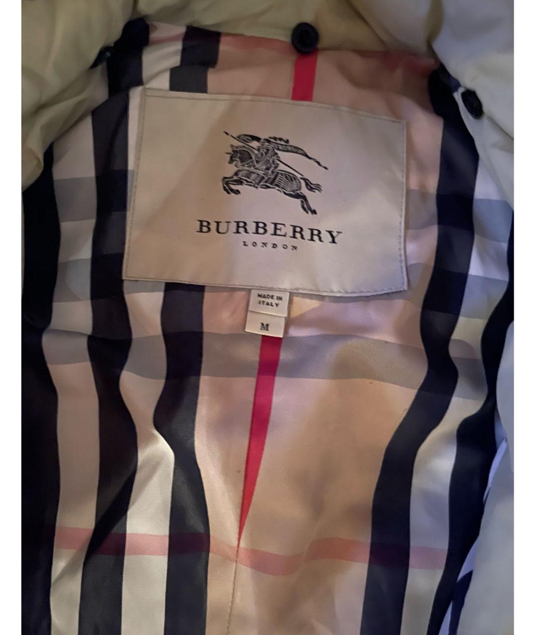 BURBERRY Бежевая полиэстеровая куртка, фото 6