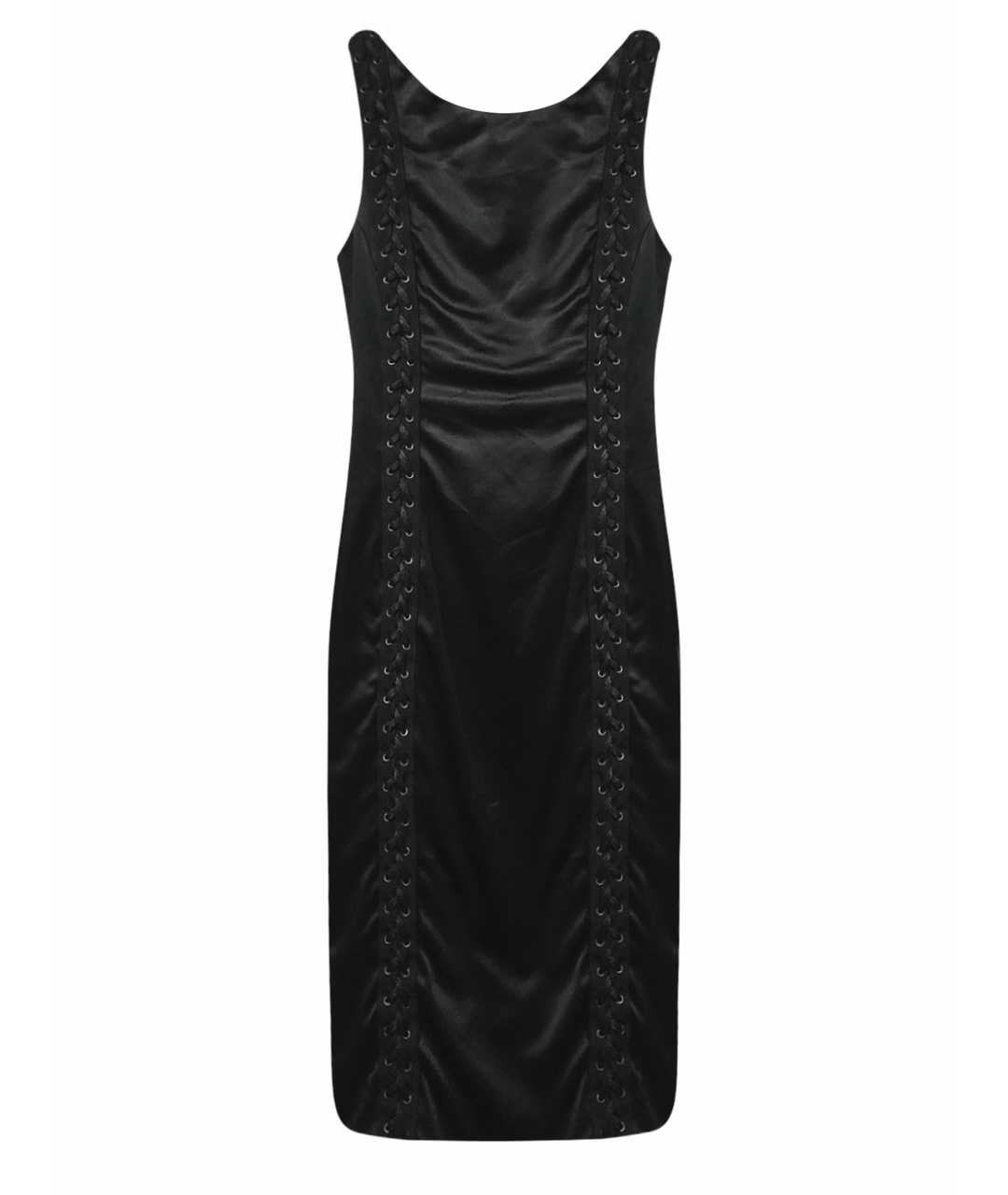FRANKIE MORELLO Черное атласное коктейльное платье, фото 1