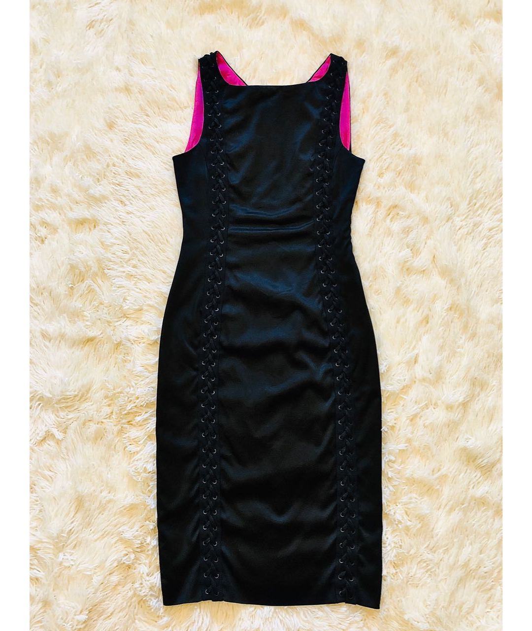 FRANKIE MORELLO Черное атласное коктейльное платье, фото 7