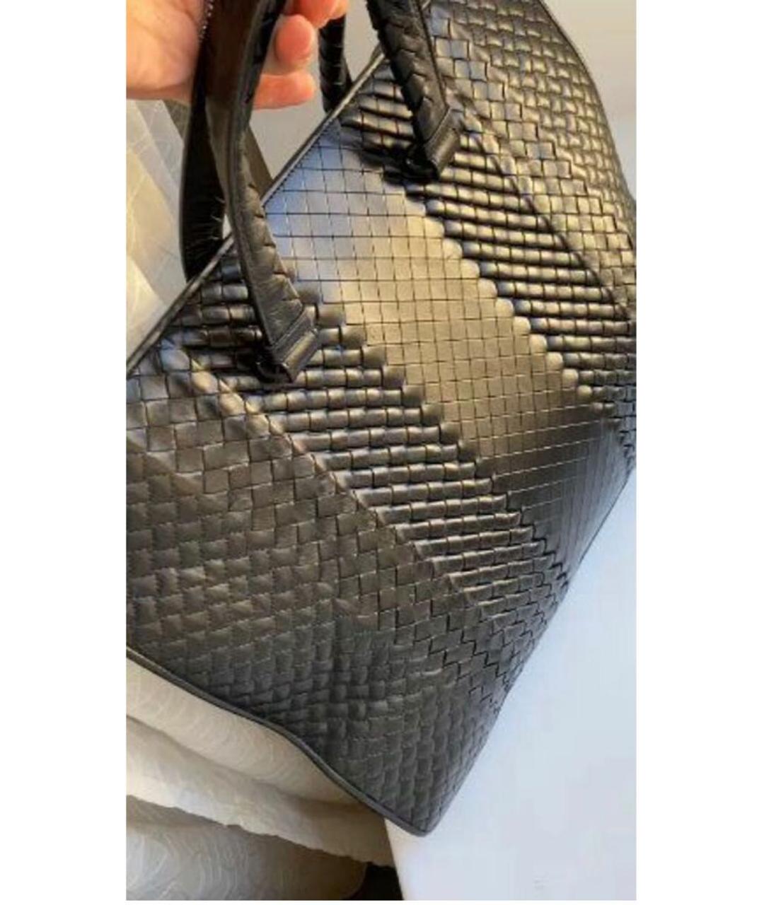 BOTTEGA VENETA Черная кожаная сумка с короткими ручками, фото 2