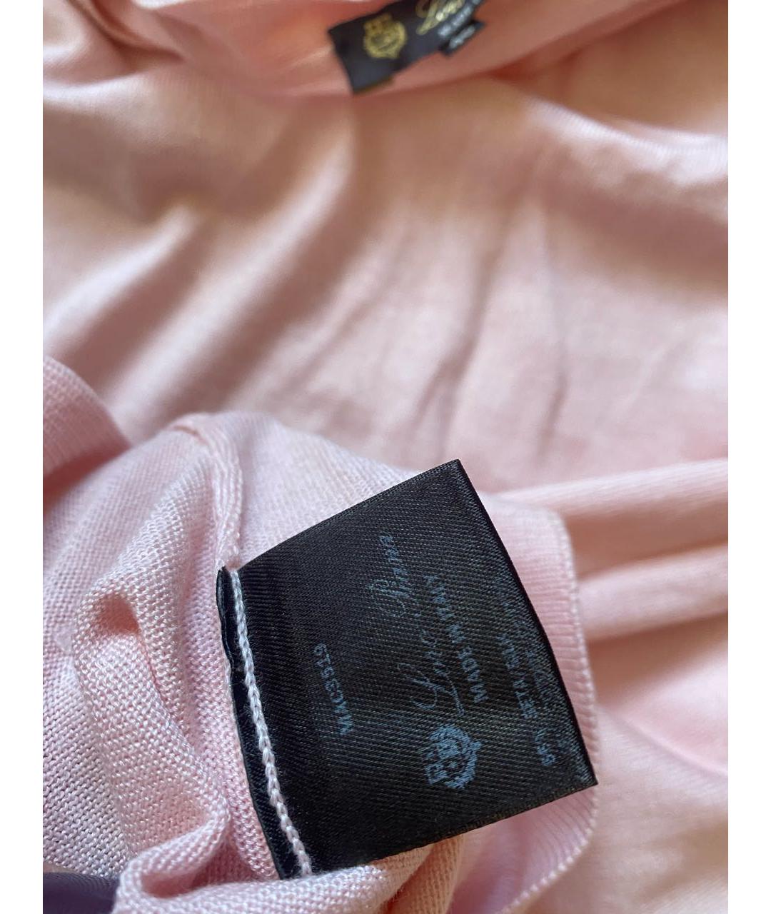LORO PIANA Розовый шелковый джемпер / свитер, фото 4