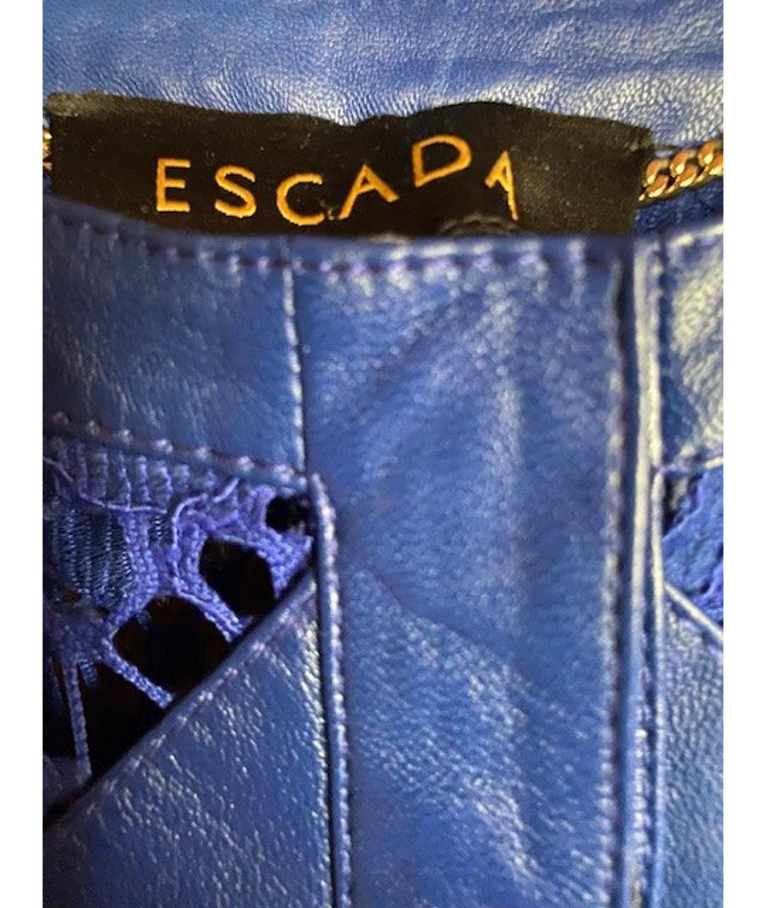 ESCADA Синий кожаный жилет, фото 6