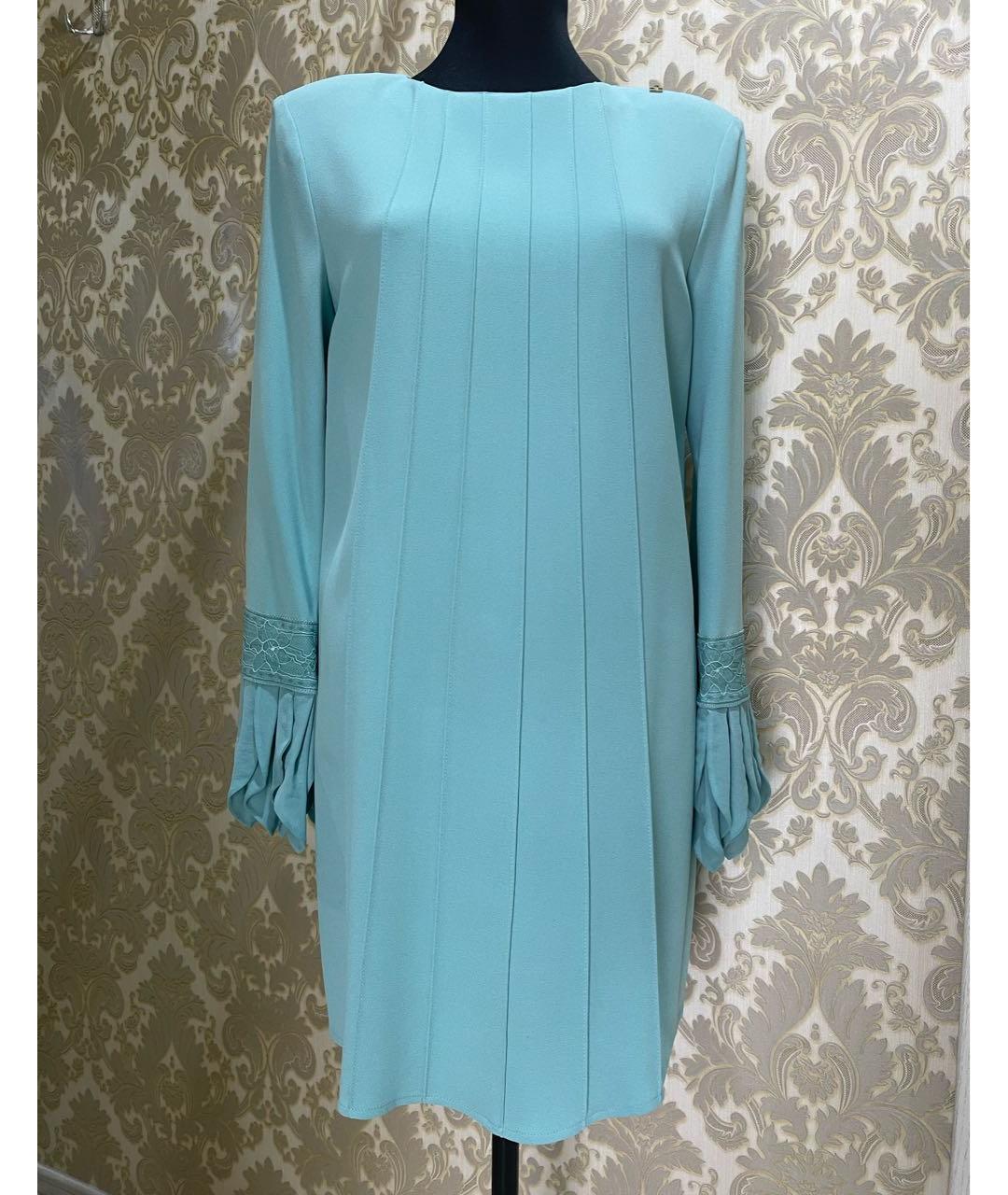 ELISABETTA FRANCHI Голубое вискозное коктейльное платье, фото 7