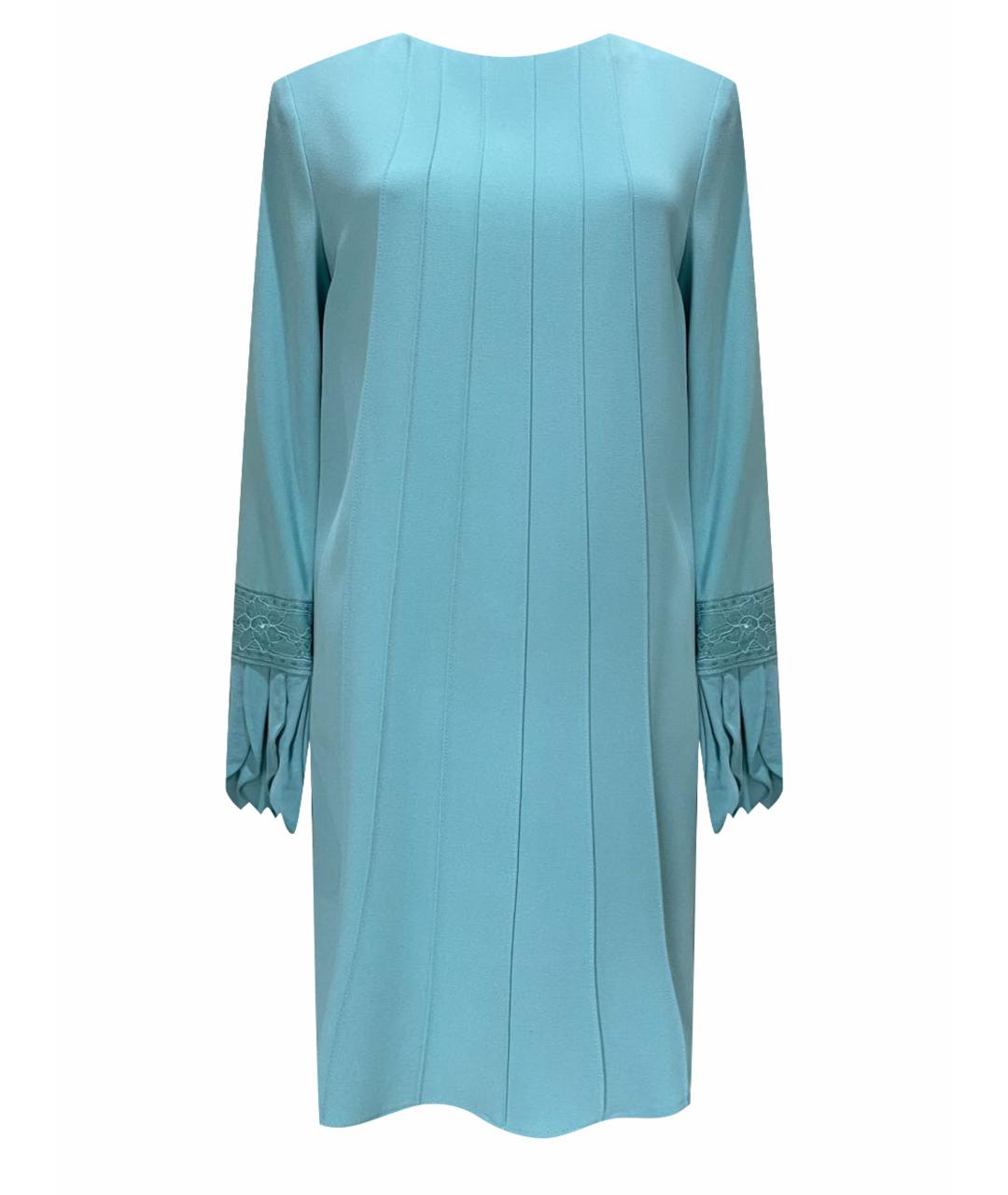 ELISABETTA FRANCHI Голубое вискозное коктейльное платье, фото 1