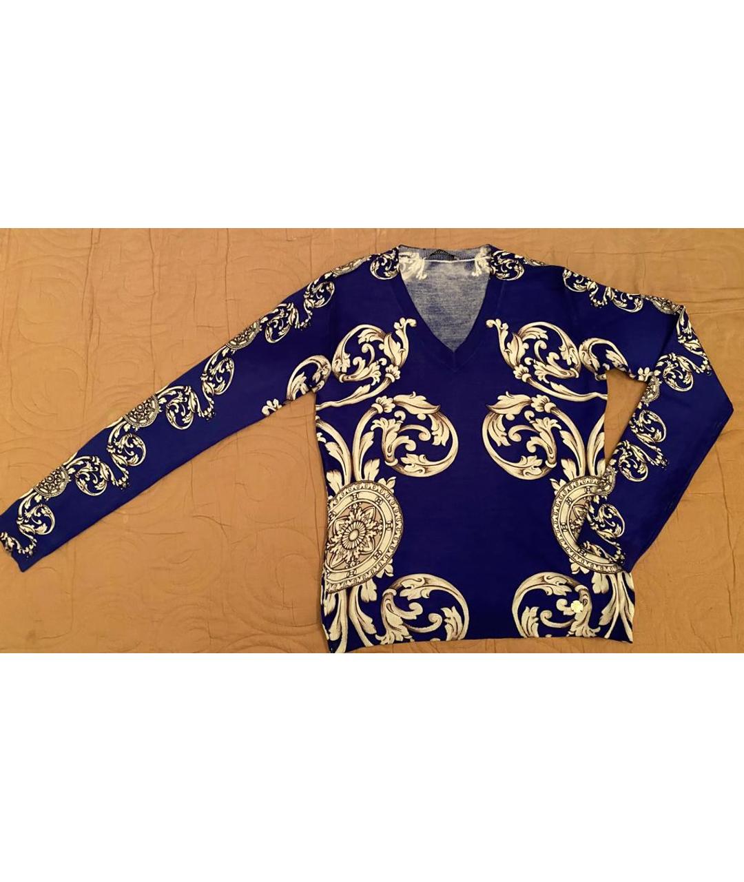 VERSACE Синий шелковый джемпер / свитер, фото 3
