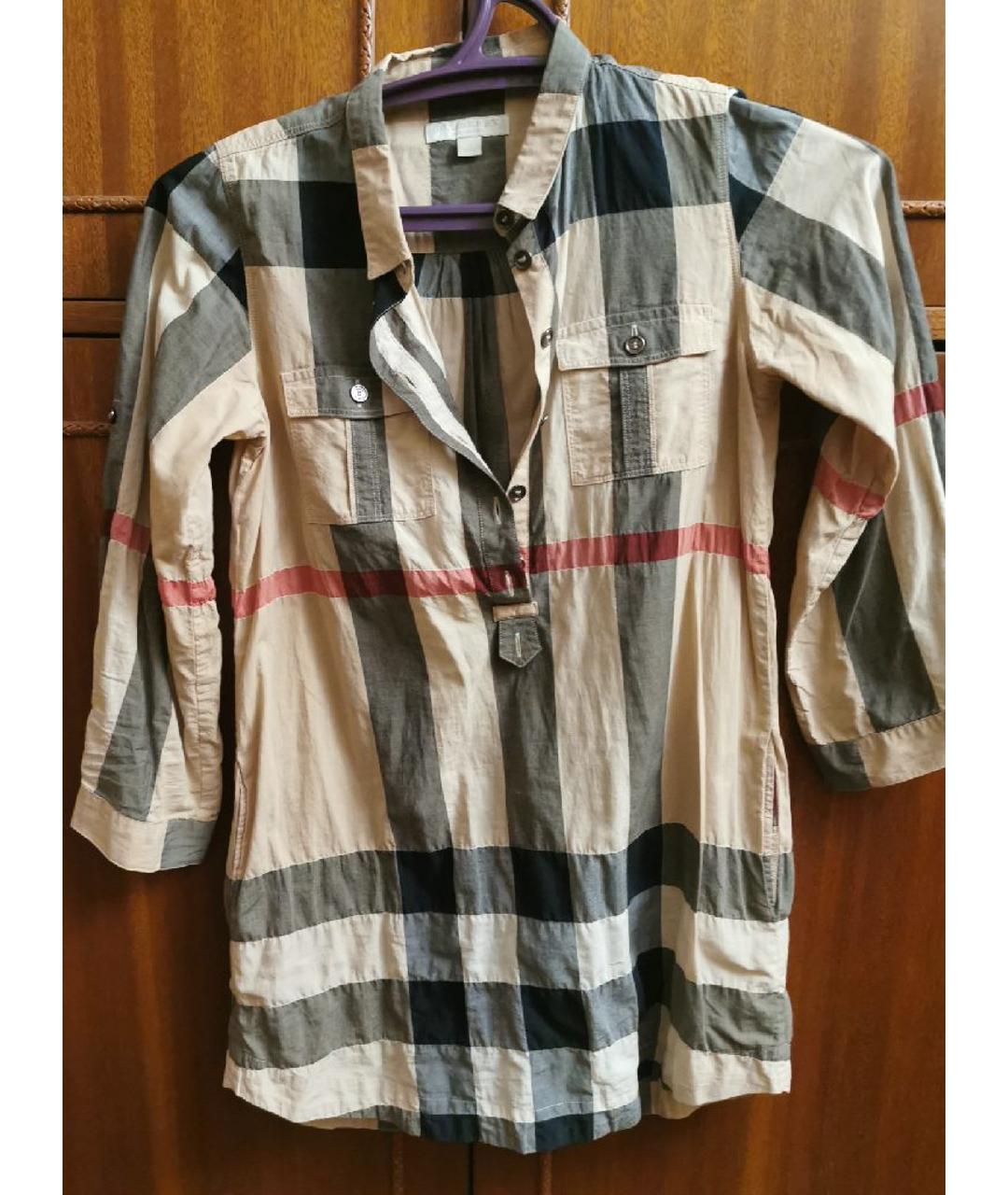 BURBERRY Бежевая хлопковая рубашка/блузка, фото 5